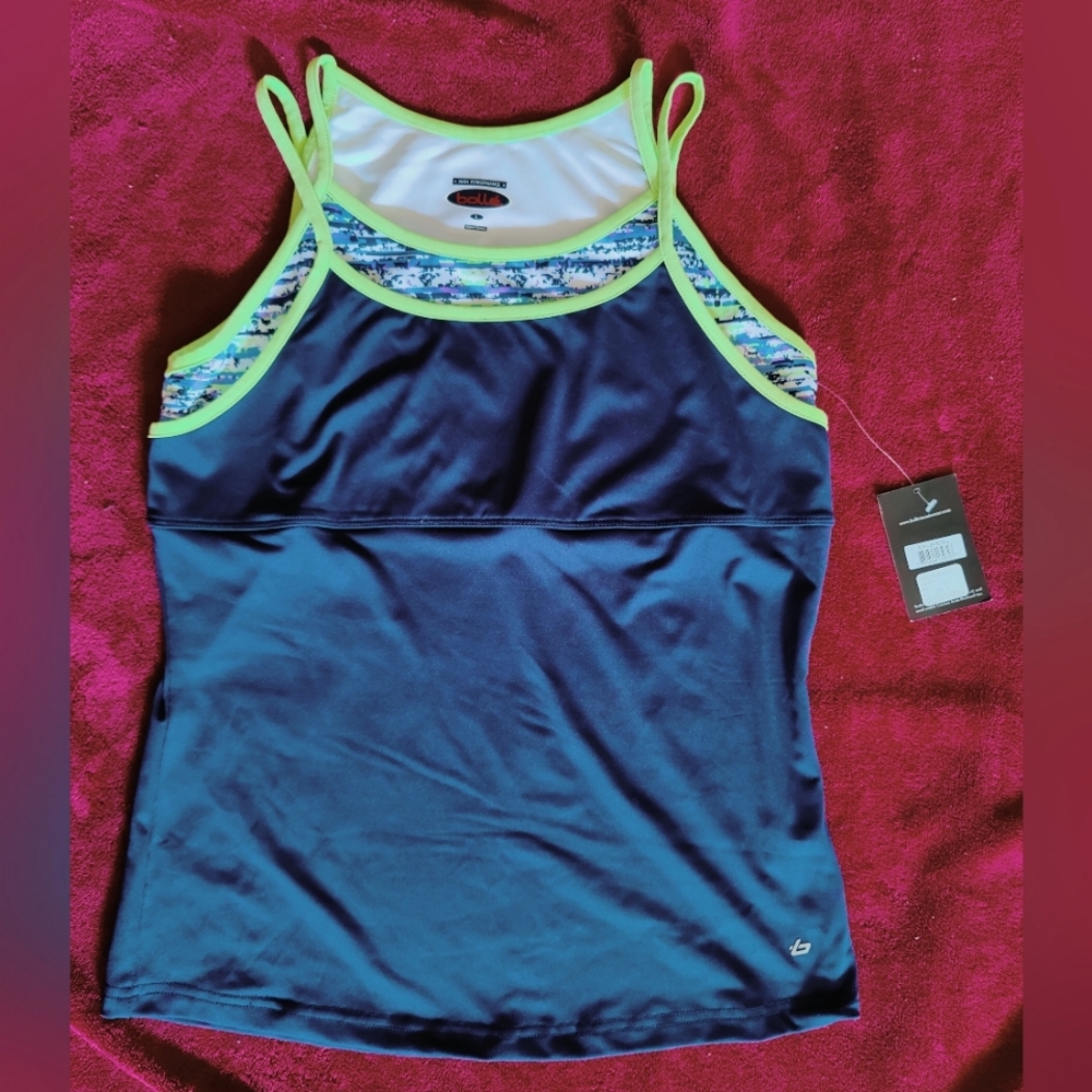 Bollé Blue Green Double Tennis Golf Pickleball Top Sz L 8751 NWT
